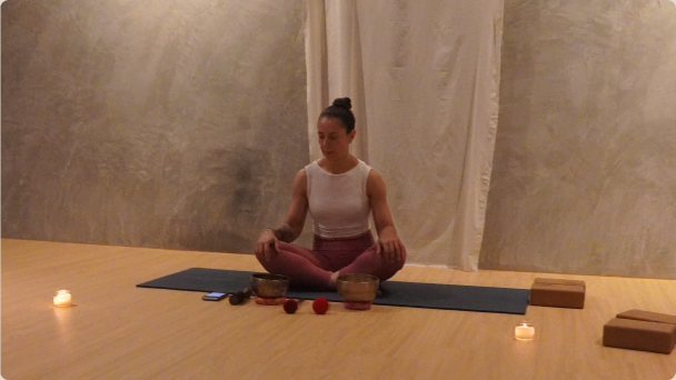 Giuliana guiding a seated meditation